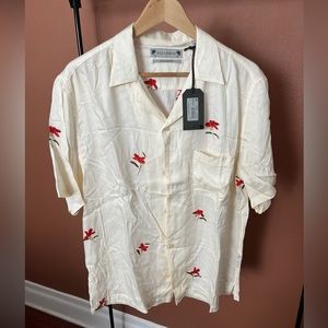 Relaxed fit cream floral button up from All Saints, size Large, NEVER WORN